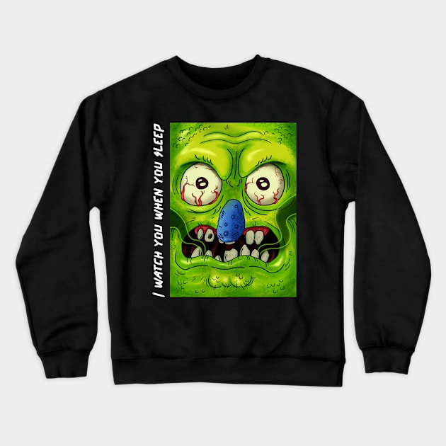 Green skinned closet monster Crewneck Sweatshirt by John Byrne